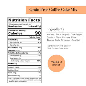 Stellar Eats 12.6-oz pack of grain-free coffee cake mix on the shelf.