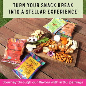Stellar Snacks Mini Pretzel Braids non-GMO seal—trustworthy ingredient story for conscious shoppers.