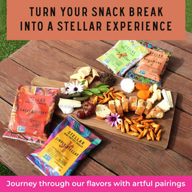 Stellar Snacks 1.5 oz packs offer crunchy satisfaction during commutes.
