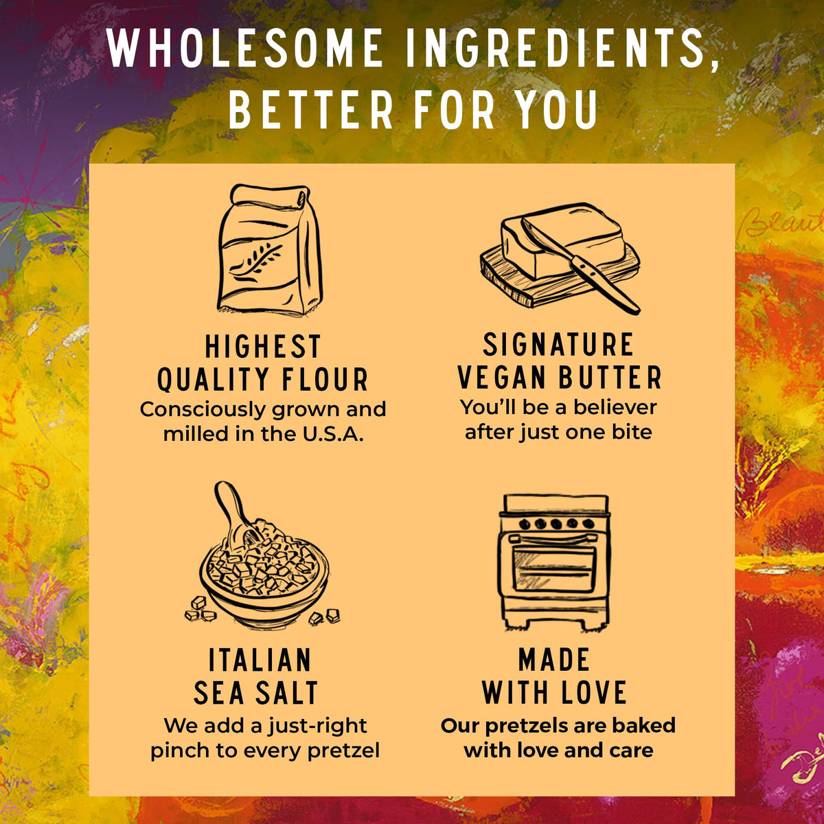 STELLAR SNACKS Cinnamon Dolce ingredients highlight vegan kosher non-GMO appeal