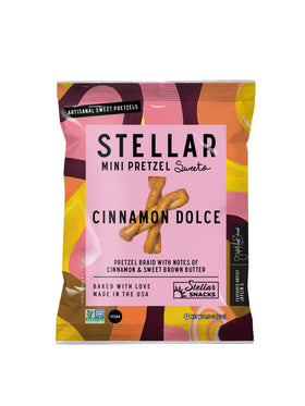 STELLAR SNACKS Cinnamon Dolce mini pretzel braids pack for on-the-go snacking