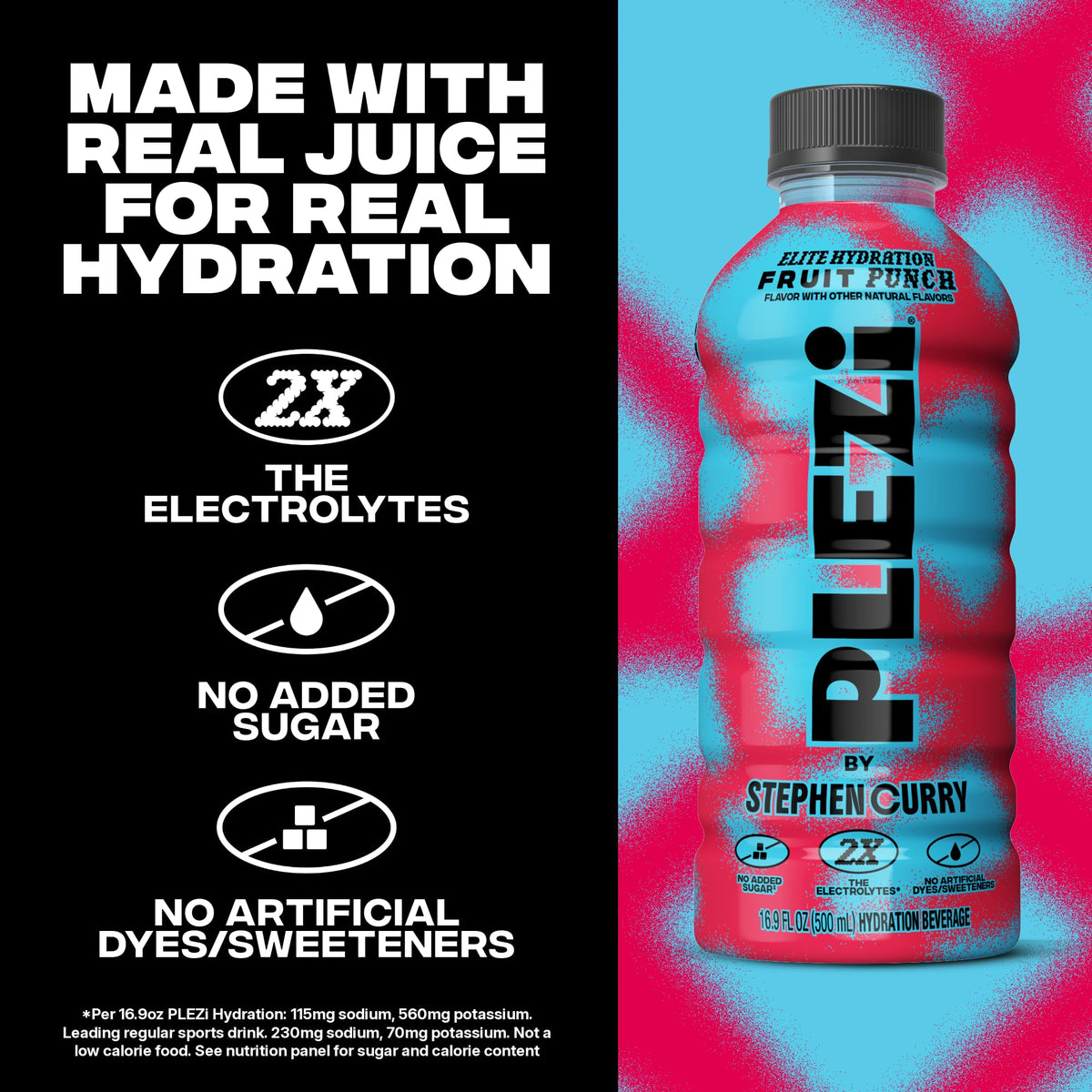 Steph Curry branded Plezi bottle on court illustrating premium hydration