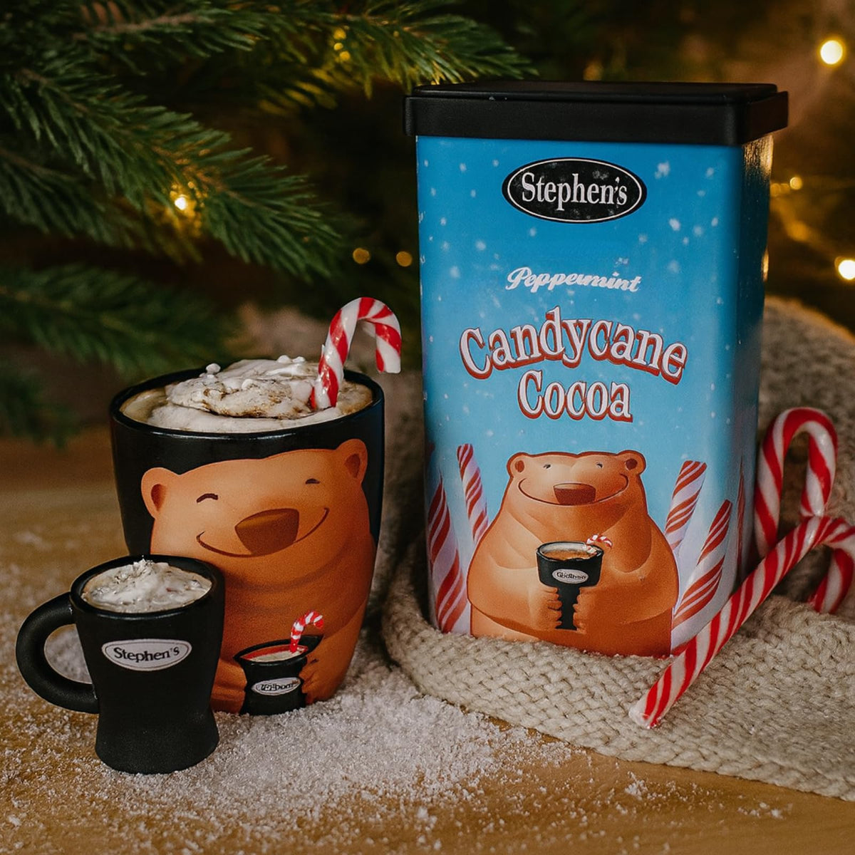 Stephen's hot cocoa being poured into a mug for a cozy winter moment.