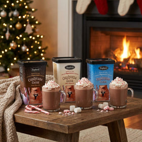 Warm kitchen scene featuring Stephen's Candy Cane Cocoa for a comforting evening.