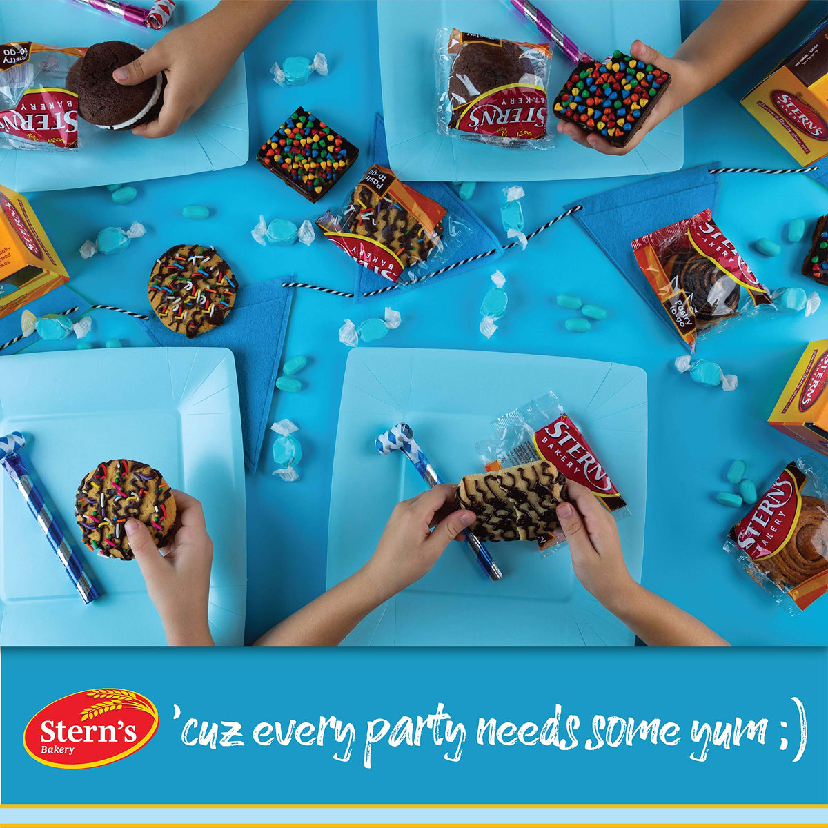 Sterns Bakery cookie packaging close-up highlighting freshness and quality.