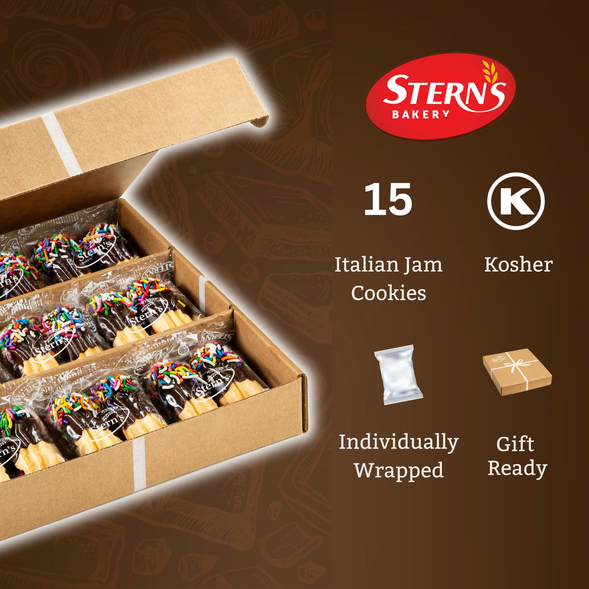 Stern's Bakery chocolate covered cookies perfect for indulgent treats.