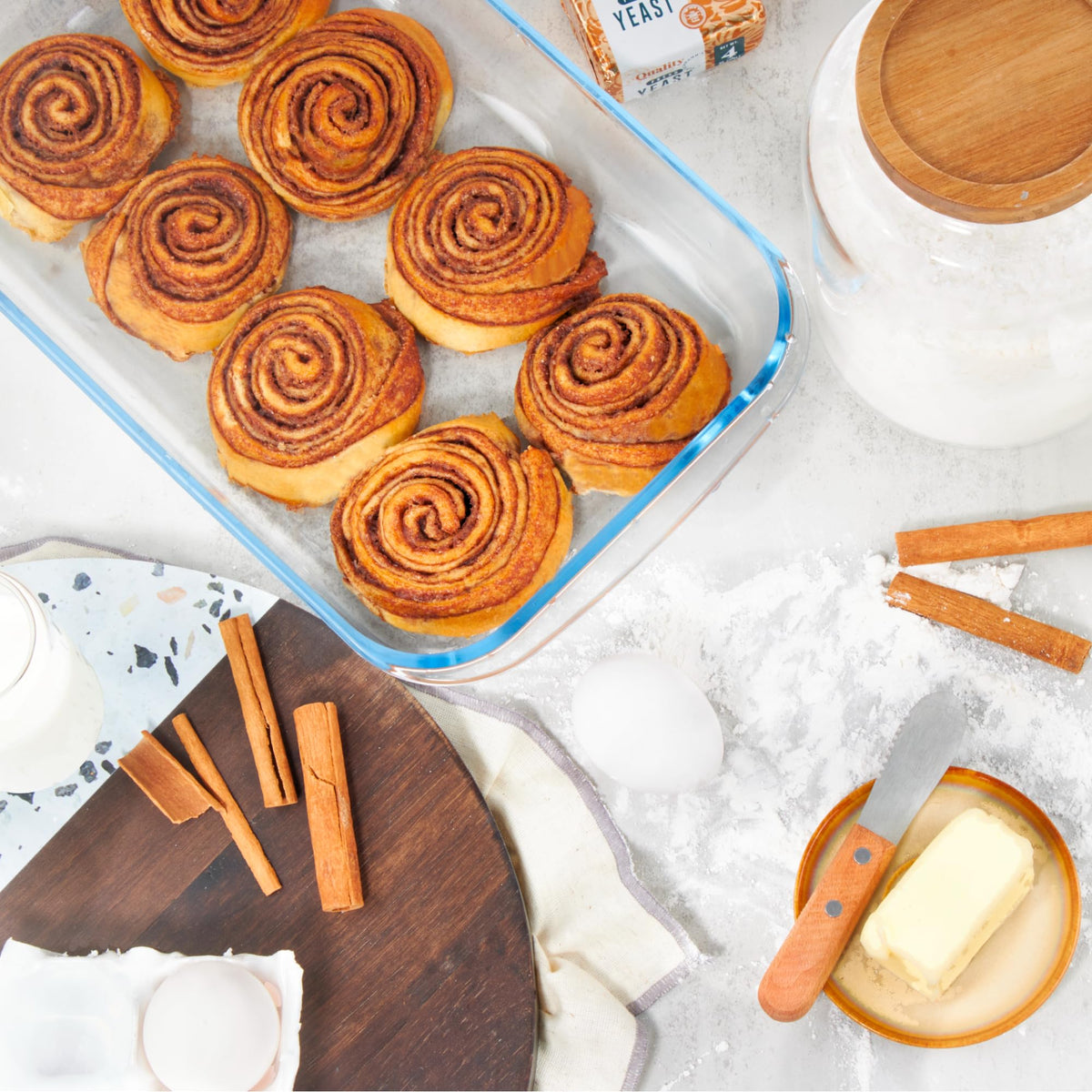 Stern’s Bakery cinnamon rolls ideal for breakfast, school snacks, or office breaks.