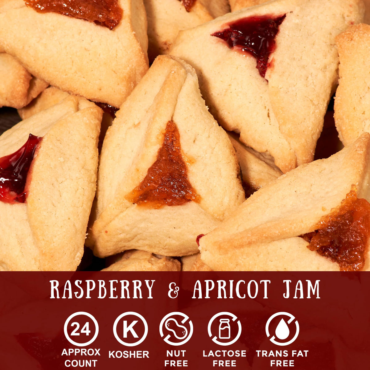 Stern's Bakery fruit-filled hamentaschen raspberry, vibrant bite for celebrations.