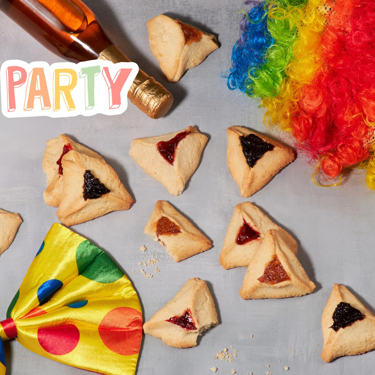 Stern's Bakery mixed-flavors hamentaschen triangles display trio of fillings