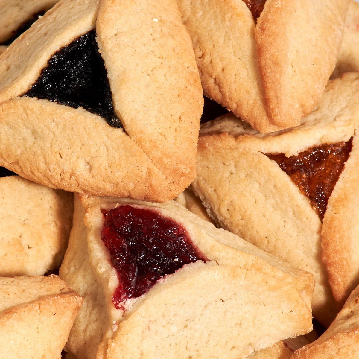 Stern's Bakery prune-filled hamentaschen, soft shortbread texture.