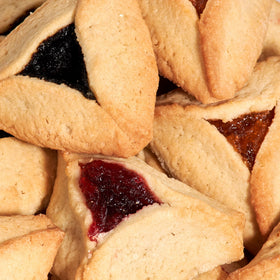 Stern's Bakery prune-filled hamentaschen, soft shortbread texture.