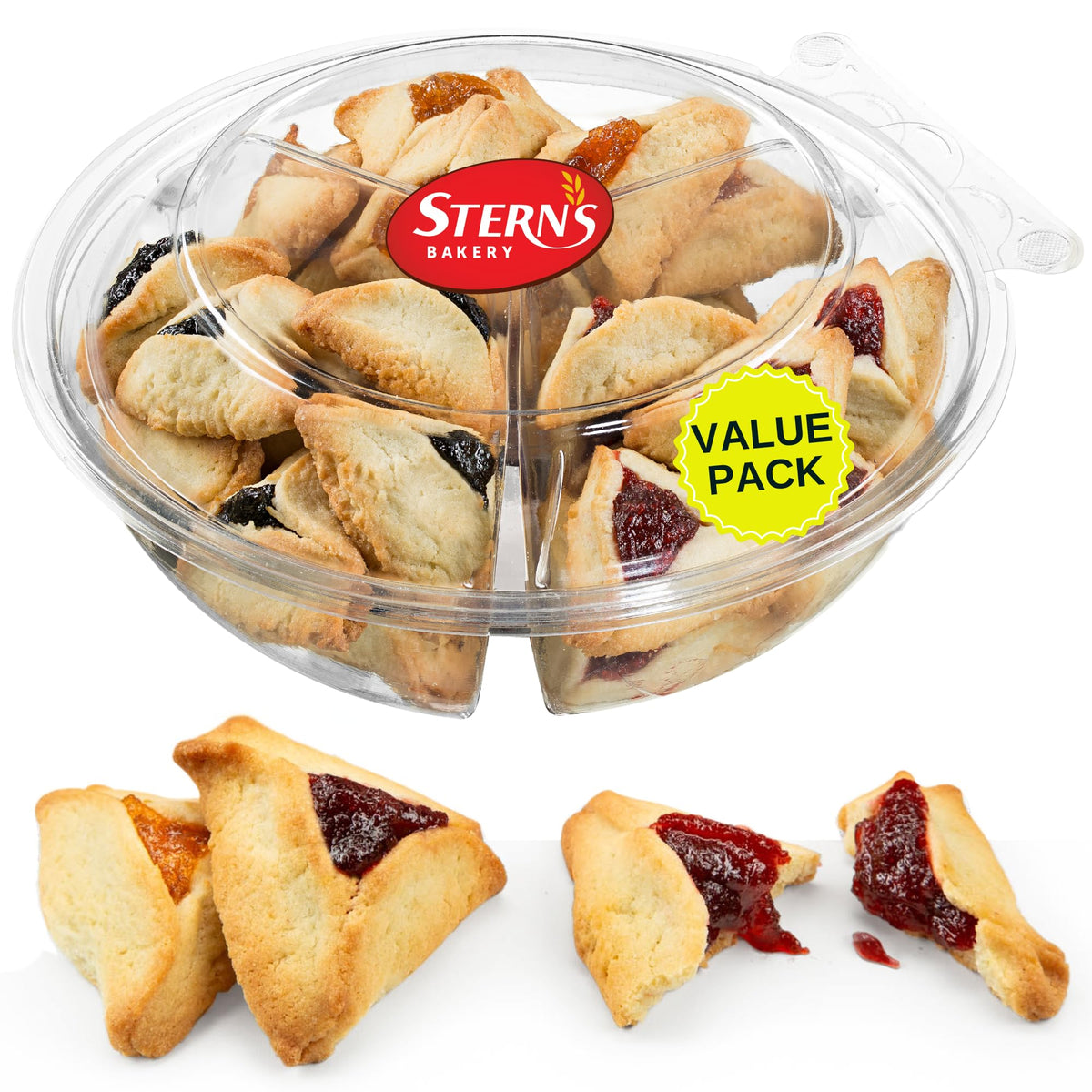 Stern's Bakery hamentaschen raspberry-fill cookies, ideal for Purim gifting