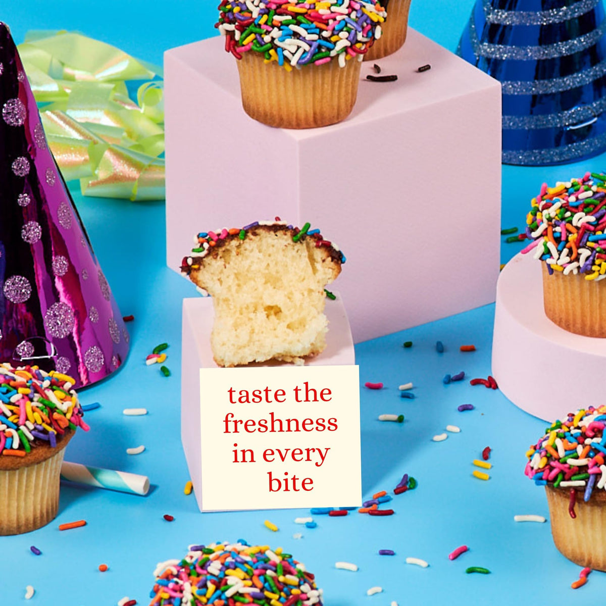Stern's Bakery individually wrapped cupcakes ensure freshness and secure delivery.