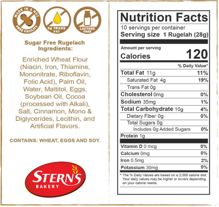 Kosher certified by OK & CRC for Stern's Bakery sugarfree cookies.