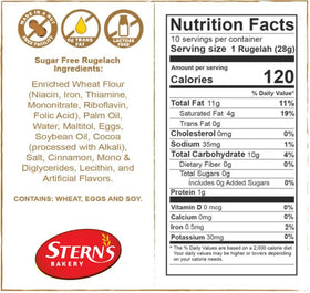 Kosher certified by OK & CRC for Stern's Bakery sugarfree cookies.
