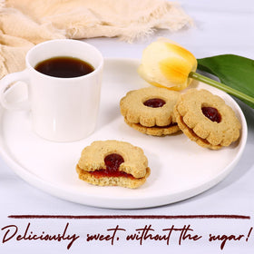Stern's Bakery dairy-free, kosher, nut-free linzer cookies ideal for allergy-friendly snacking.