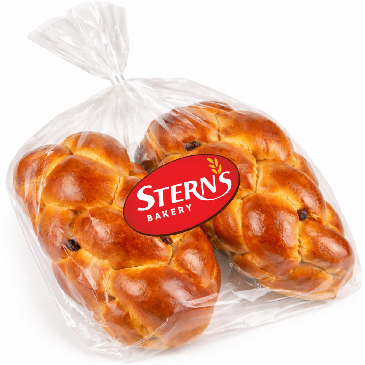 Stern's Bakery kosher raisins challah 16oz loaf ready for Shabbat or holidays.
