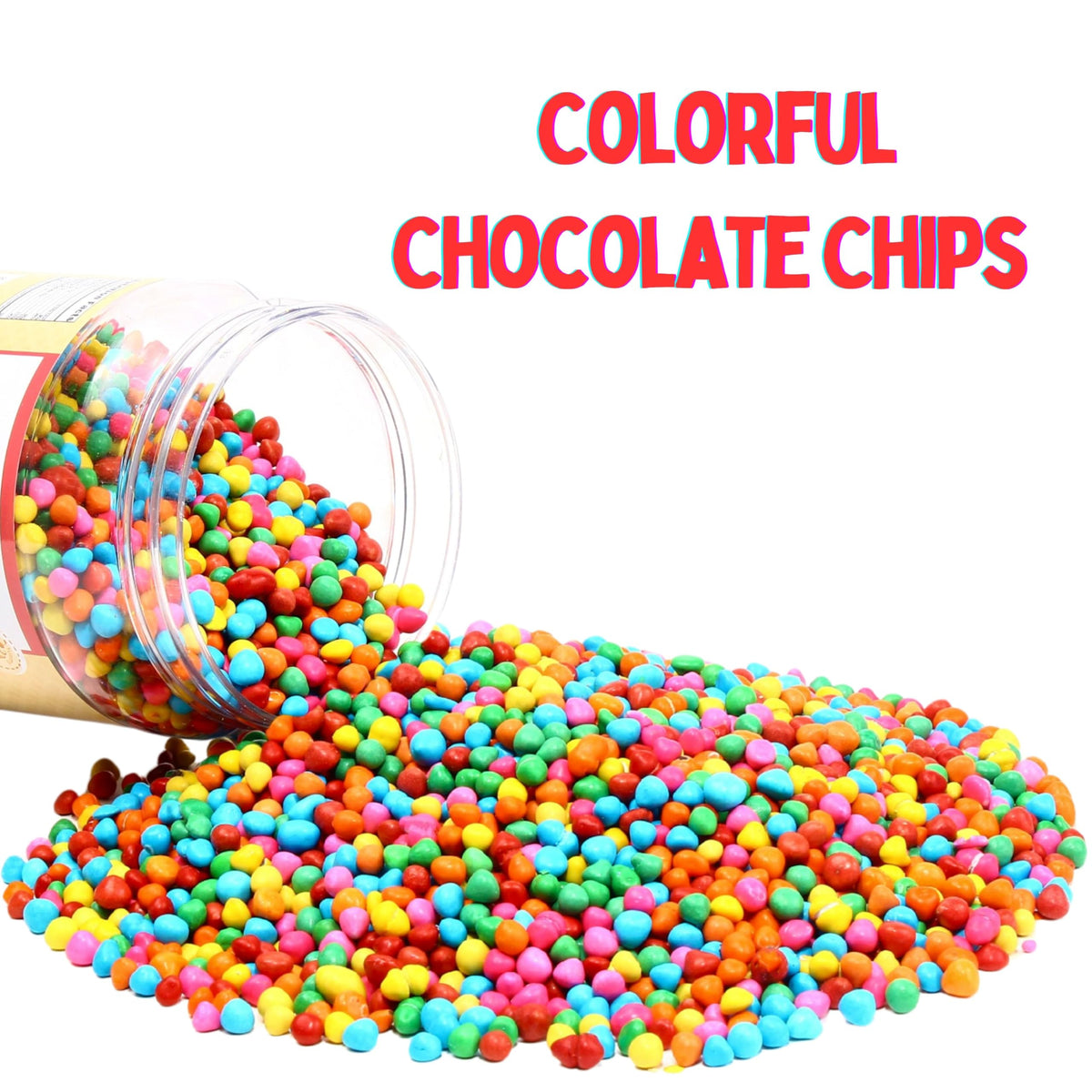 Close-up of Stern's Bakery rainbow chips on a cupcake for vibrant decoration.