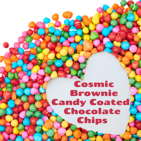 Sterns Bakery Rainbow Chips sprinkled on cookies for festive accents.