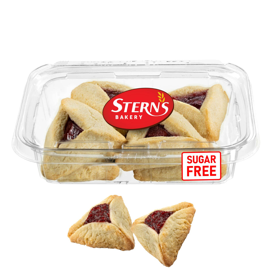 Stern’s Bakery sugar-free cookies strawberry hamentaschen pack, ready to share