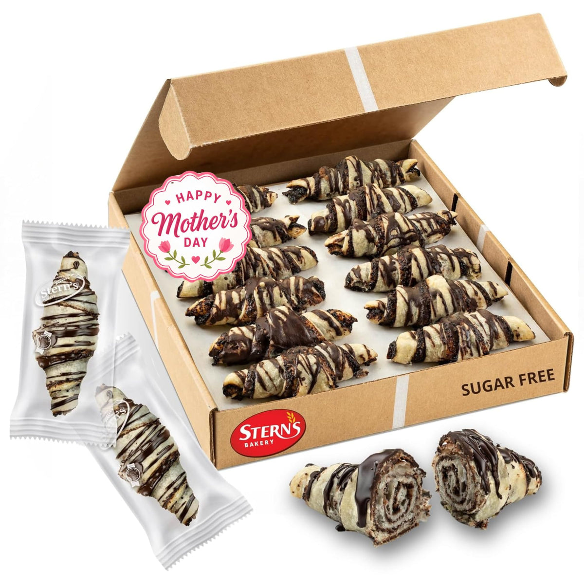 Stern's Bakery sugarfree cookies 10-count box, ideal for portion control and on-the-go snacking.