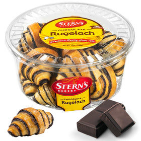 Stern's Bakery rugelach chocolate filling close-up, ideal with coffee.