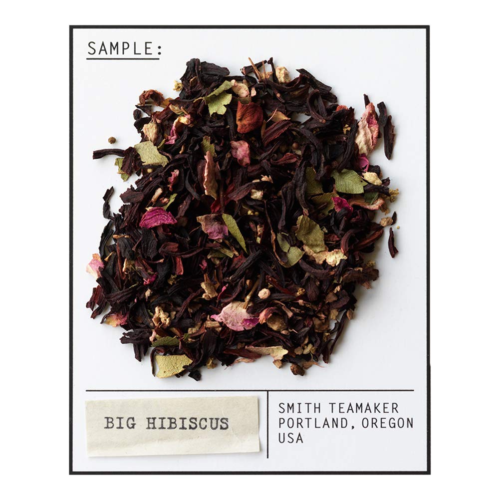Steven Smith Teamaker Big Hibiscus No.24 rose petals and elderflowers close-up, floral lift