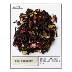 Steven Smith Teamaker Big Hibiscus No.24 rose petals and elderflowers close-up, floral lift