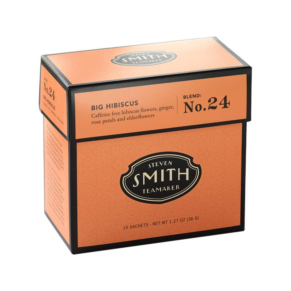 Steven Smith Teamaker Big Hibiscus No.24 tea cup ready to sip, caffeine-free moment for any time
