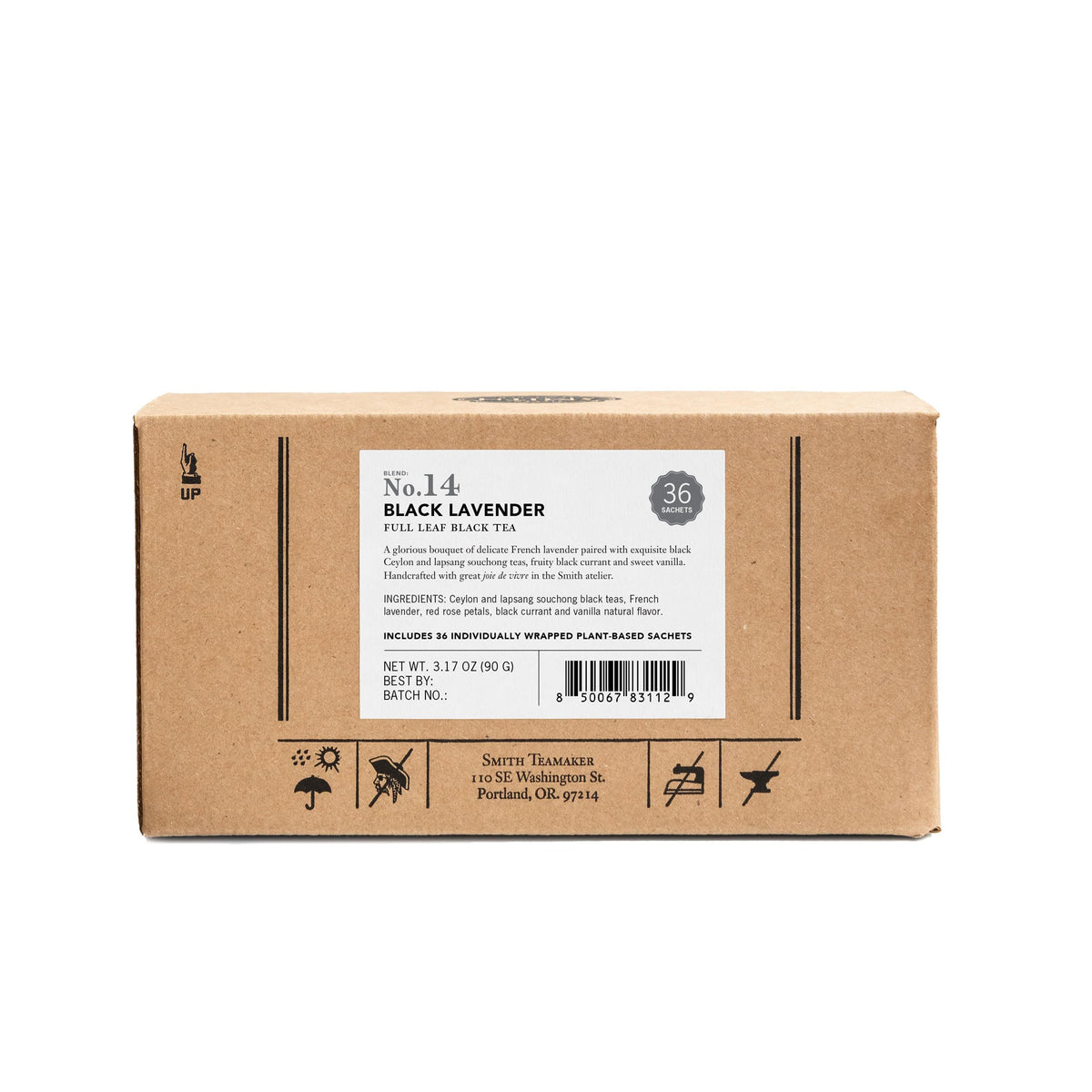 No.14 tea bag sachets neatly packaged, convenient caffeine boost for mornings.