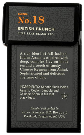 Steven Smith Teamaker Brahmin tea leaves closeup suggests premium blend and fragrant notes.