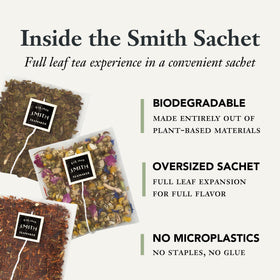Steven Smith Teamaker Ginger Rising No. 79 sachet packaging showcasing eco-friendly, compostable design.