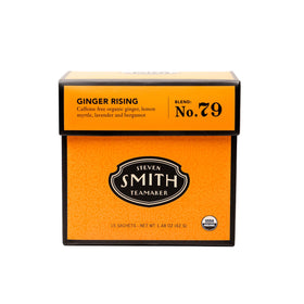 Steven Smith Teamaker Ginger Rising No. 79 tea bag closeup for a warm, caffeine-free ritual.