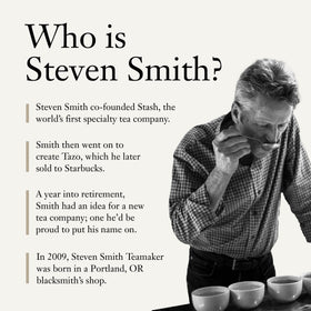 Steven Smith Teamaker Ginger Rising No. 79 tea sachets on shelf, sustainably made.