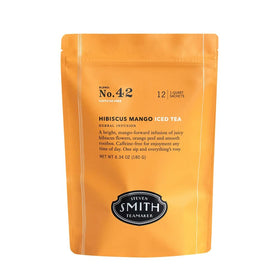 Steven Smith Teamaker hibiscus mango iced tea sachets for a bright, caffeine-free refreshment