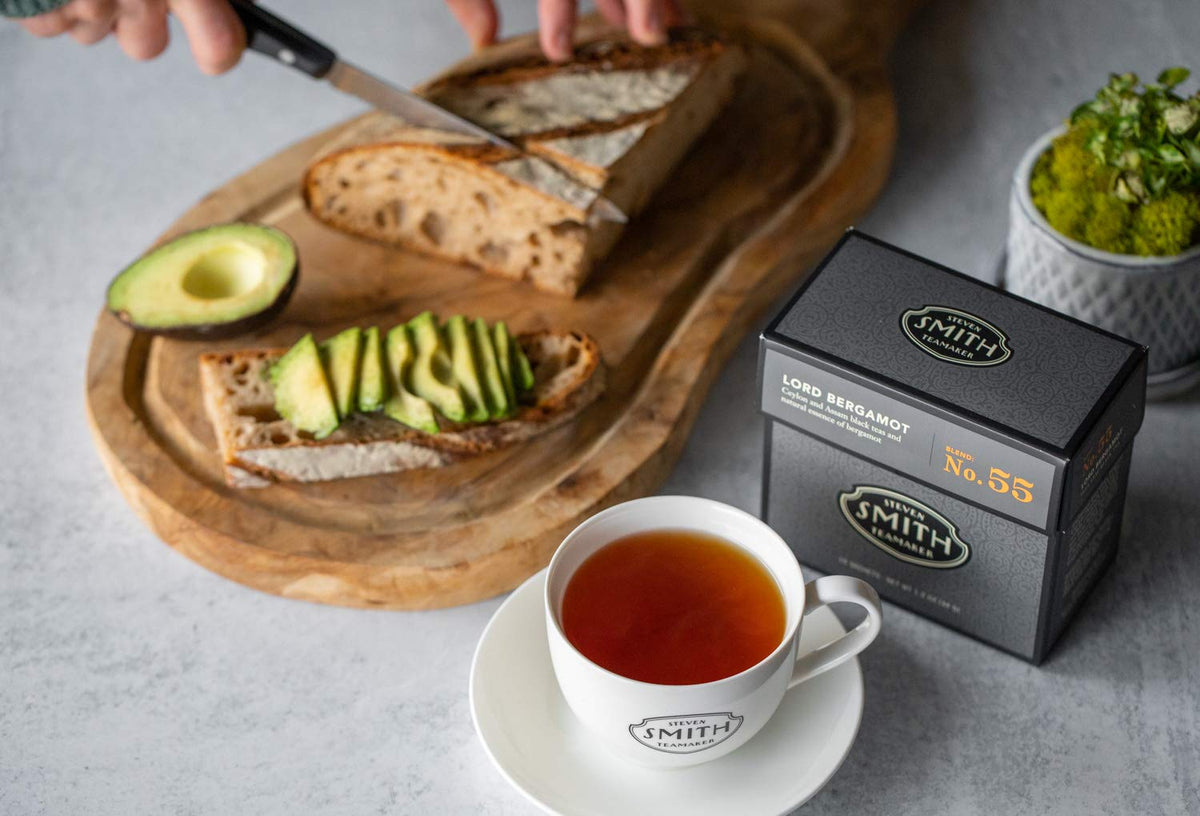 Lord Bergamot Earl Grey label and branding on tea tin.