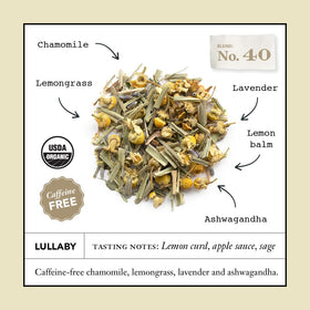 Steven Smith Teamaker Lullaby No. 40 chamomile-lemongrass flowers highlight soothing notes