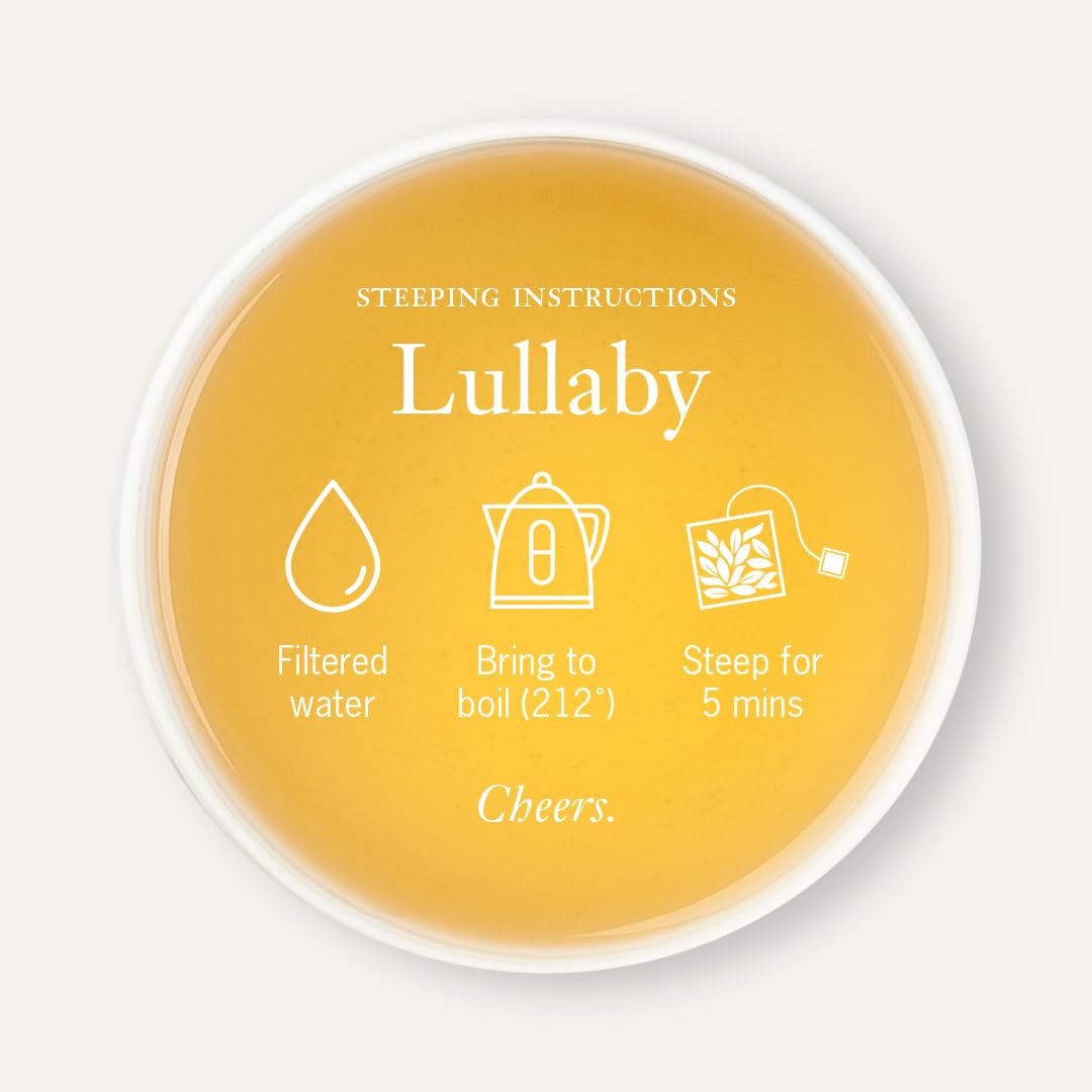 Lullaby No. 40 sachets arranged to show plant-based, compostable tea bags