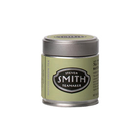 Steven Smith Teamaker Matcha No. 7 tin with vibrant green powder for daily rituals.