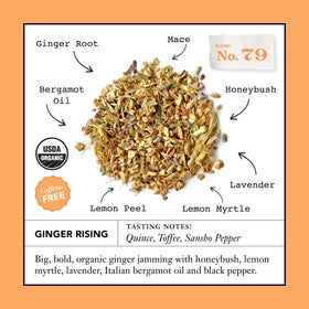 Steven Smith Teamaker Organic ginger tea aroma in a cup, ideal for relaxing evenings.