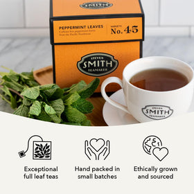 Steven Smith Teamaker peppermint leaves No. 45 caffeine-free badge for evening tea