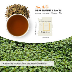 Steven Smith Teamaker peppermint leaves No. 45 leaves emphasizing full-leaf quality