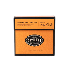 Steven Smith Teamaker peppermint leaves No. 45 packaging showing premium, sustainable packaging for flavor-first brewing