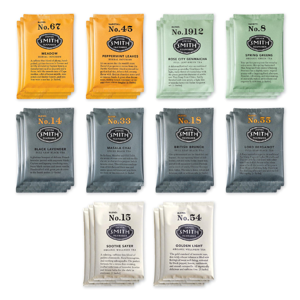 Steven Smith Teamaker Lord Bergamot black tea sachets for a bright morning lift.
