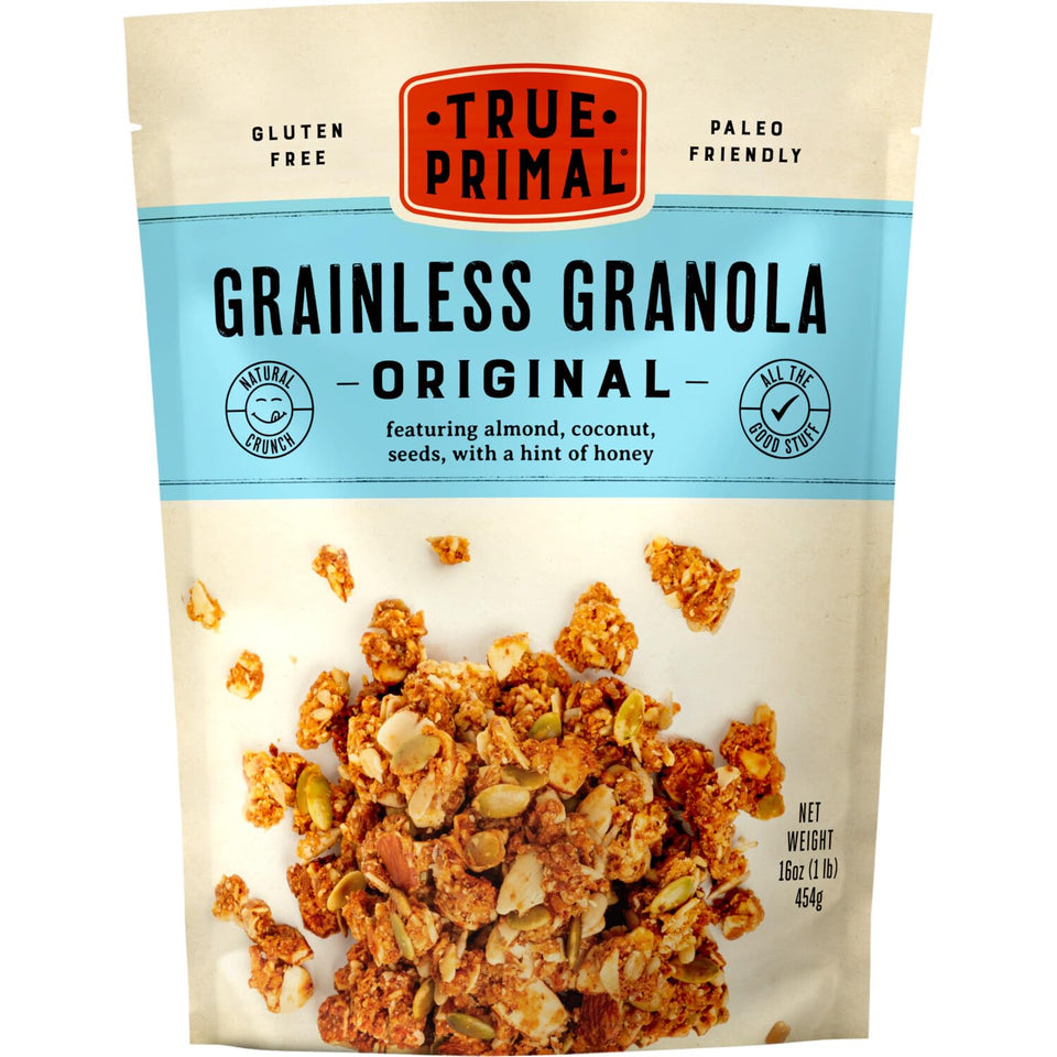 Steve's PaleoGoods True Primal Grainless Granola Original pouch for on-the-go fueling