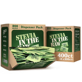 Stevia In The Raw packets on table for zero-calorie coffee and tea.