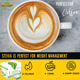 Stevia Intl Stevia Powder in a smoothie glass for balanced sweetness.