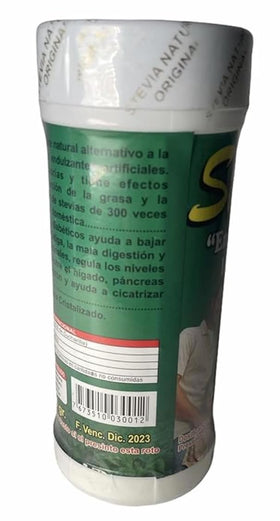 Stevia Original Natural Bolivia powder container, compact natural sweetener for daily use