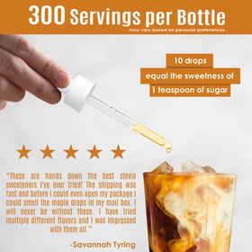 Stevia Select maple liquid stevia packaging box showcasing portable keto-friendly sweetener