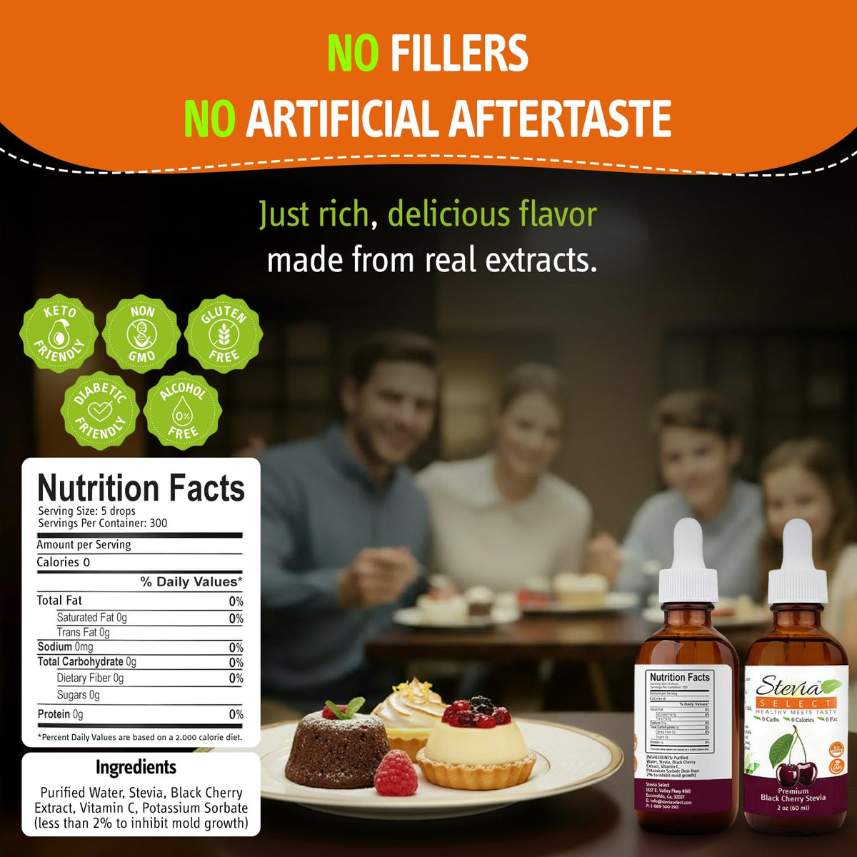 Stevia Select precision dropper enables controlled sweetness for beverages